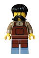 Male pirate with black hair and moustache wearing a reddish brown apron - bdp260