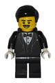 Male Art Factory Waiter with black short hair parted left, wearing a black tuxedo and black legs - bdp273