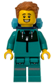 Male Sequoia Tree Trail Hiker with medium nougat hair, dark turquoise jacket with dark green panel, legs with silver reflective stripes, and a backpack - bdp291