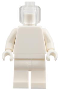 Plain White Torso Minifigure - Minifigure with a plain white torso, white legs and a trans-clear head - bdp310