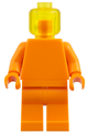 Minifigure with a plain orange torso, orange legs and a trans-yellow head - bdp311