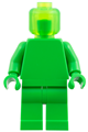 Minifigure with a plain bright green torso, bright green legs and a trans-bright green head - bdp312