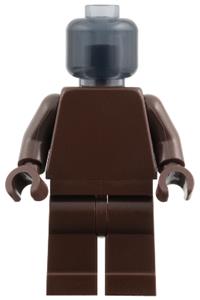 Plain Dark Brown Torso Minifigure - Minifigure with a plain dark brown torso, dark brown legs and a trans-black head - bdp313