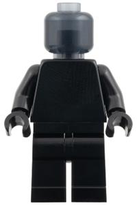 Plain Black Torso Minifigure - Minifigure with a plain black torso, black legs and a trans-black head - bdp314