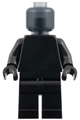 Minifigure with a plain black torso, black legs and a trans-black head - bdp314