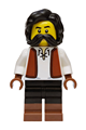 Male Privateer Frigate Fortuna Sailmaker with black hair and moustache, wearing a white shirt with reddish brown vest, and black legs with reddish brown boots - bdp332