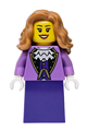Captain's daughter wearing a medium lavender jacket, dark purple skirt and medium nougat wavy hair - bdp334