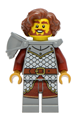 Male Griffin Knight with reddish brown hair and a flat silver shoulder pad - bdp353