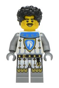 Horse Knight Minifigure - Male Horse Knight with black hair - bdp356