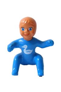 Belville Baby - Baby boy minifigure from Belleville with duck pattern, wearing a baby bib - belvbaby3a