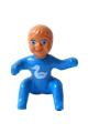 Baby boy minifigure from Belleville with duck pattern, wearing a baby bib - belvbaby3a