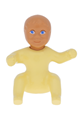 Female Belville figure with light yellow hair wearing a pink shirt, pink shorts, light pink skirt, bows, and headband - belvbaby5