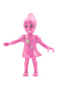 Belville Fairy Millimy - Belville fairy Millimy in dark pink with stars pattern, with wings and a bow - belvfair04