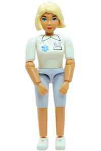 Belville Female - Medic, Light Blue Shorts, White Shirt with EMT Star of Life Pattern, Light Yellow Hair, Skirt belvfem12a