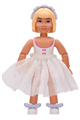 Belville Female - White Swimsuit with Dark Pink Bows Pattern, Light Yellow Hair, Skirt Short, Headband, Light Violet Bows - belvfem20