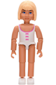 Belville Female - White Swimsuit with Dark Pink Bows Pattern, Light Yellow Hair, Skirt, Dark Pink Bows - belvfem20b