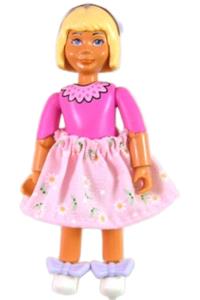 Belville Female - Pink Shorts, Dark Pink Shirt with Collar, Light Yellow Hair, Skirt, Bows, Headband belvfem21a
