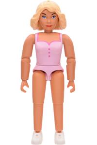 Belville Female - Female Belville minifigure wearing dark pink shorts, a pink shirt, and light yellow hair - belvfem22