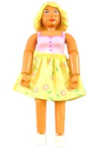 Belville Female Swimmer - Female Belville figure in a pink swimsuit with light yellow hair and a skirt - belvfem23a