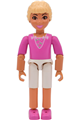 Female Belville figure dressed as Princess Vanilla with dark pink top, pink skirt, and crown - belvfem40