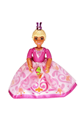 Female Belville princess with vanilla dark pink top with v-neck, pink skirt, and crown - belvfem40a