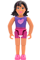 Belville Female - Magenta Shorts, Dark Purple Top with Hearts, Dark Brown Hair with Dark Pink Streaks - belvfem43