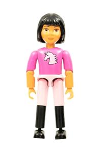 Belville Female - Dark Pink Horse Head Top, Pink Shorts, Black Boots, Black Hair, Helmet belvfem68a