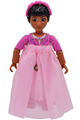 Female Belville Princess Paprika, wearing a dark pink top with lace inset and skirt, and a headband - belvfem6