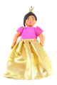 Belville Female - Girl with Bright Pink Top, Magenta Shoes and Long Black Hair, Dress, Crown - belvfem72a