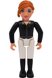 Belville Female - Horse Rider, White Shorts, Black Shirt with Gold Buttons and Collar, Black Boots, Dark Orange Ponytail, Riding Hat belvfem78