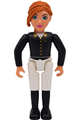 Belville Female - Horse Rider, White Shorts, Black Shirt with Gold Buttons and Collar, Black Boots, Dark Orange Ponytail, Riding Hat - belvfem78