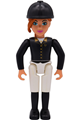 Belville Female - Horse Rider, White Shorts, Black Shirt with Gold Buttons and Collar, Black Boots, Dark Orange Ponytail, Riding Hat - belvfem78a