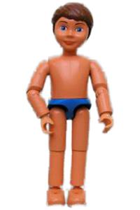 Belville Male - Male Belville figure with brown hair wearing a blue swimsuit - belvmale17a