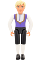 Belville Male - King - Black Pants, White Shirt, Dark Purple Vest with Gold Trim, Black Shoes, Light Yellow Hair, Crown - belvmale19a