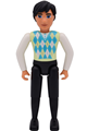 Belville Male - Black Legs, White Arms, Light Lime / Turquoise / White Argyle Top, Black Hair, Jeans - belvmale20a