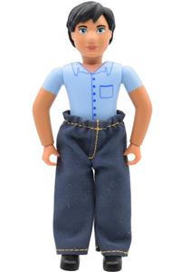 Belville Male  Blue Shorts, Blue Shirt with Buttons & Pocket Pattern, Black Hair, Pants belvmale4a
