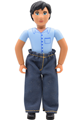 Belville Male  Blue Shorts, Blue Shirt with Buttons & Pocket Pattern, Black Hair, Pants - belvmale4a