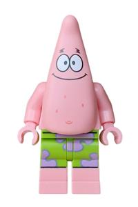 Patrick Star Minifigure - Patrick Star in warm pink with lime shorts - bob039