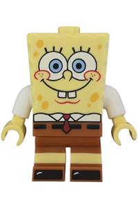 SpongeBob SquarePants Minifigure - SpongeBob SquarePants character, bright light yellow, wearing a white shirt with dark orange short legs - bob040
