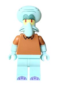 Squidward Tentacles Minifigure - Squidward Tentacles in light aqua with a medium nougat shirt - bob041