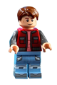 Marty McFly - Red Vest with Pockets, Dark Bluish Gray Arms - btf001