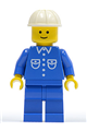 Shirt with 6 Buttons - Blue, Blue Legs, White Construction Helmet - but008