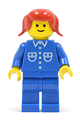 Shirt with 6 Buttons - Blue, Blue Legs, Red Pigtails Hair - but024
