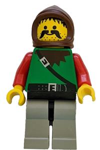 Forestman Minifigure - Forestman 4 from the Dark Forest with light gray legs and black hips - cas009
