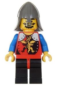 Dragon Knight Minifigure - Knight 2 of the Dragon Knights with black legs with red hips and a dark gray neck-protector - cas016