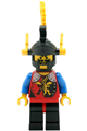 Knight 2 from the Dragon Knights faction, with black legs with red hips, wearing a black dragon helmet and yellow plumes - cas018
