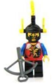 Dragon Knights - Knight 2, Black Legs with Red Hips, Black Dragon Helmet, Yellow Plumes, Black Plastic Cape - cas018a