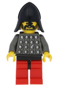 Fright Knight 3 Minifigure - Knight 3 from Fright Knights theme with red legs and black hips, wearing a black neck-protector - cas029