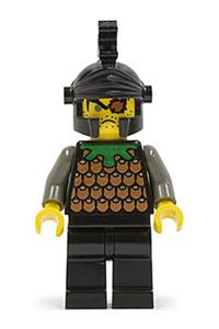 Gilbert the Bad Minifigure - Gilbert the Bad from Knights' Kingdom I wearing a black dragon helmet - cas041