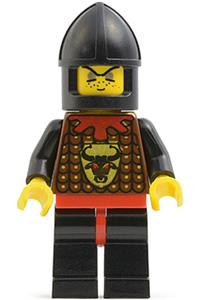 Weezil Minifigure - Robber 2 minifigure from Knights' Kingdom I with a black chin-guard - cas044